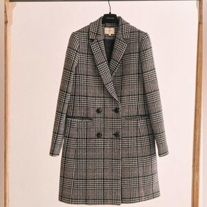 Sezane Johnson Houndstooth Wool Coat Size 6